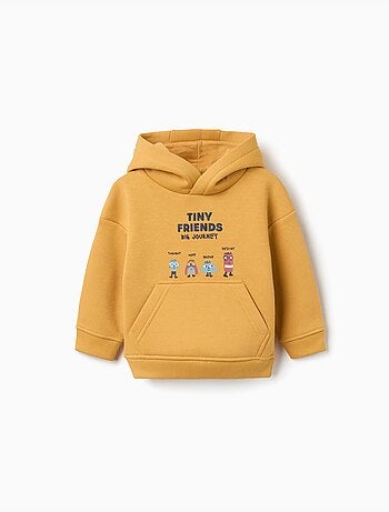 Felpa spazzolata con cappuccio e stampa Tiny Friends