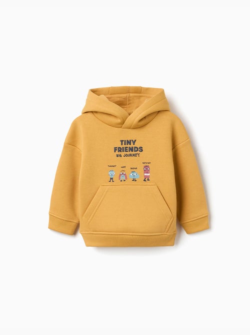 Felpa spazzolata con cappuccio e stampa tiny friends - Kiabi