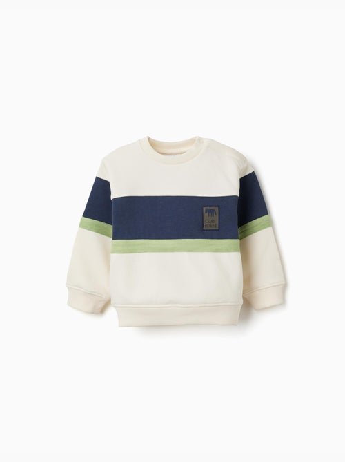 Felpa spazzolata con colour block - Kiabi