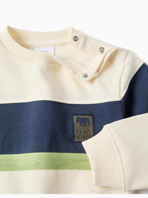 Felpa spazzolata con colour block - Kiabi