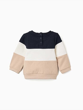Felpa spazzolata con colour block