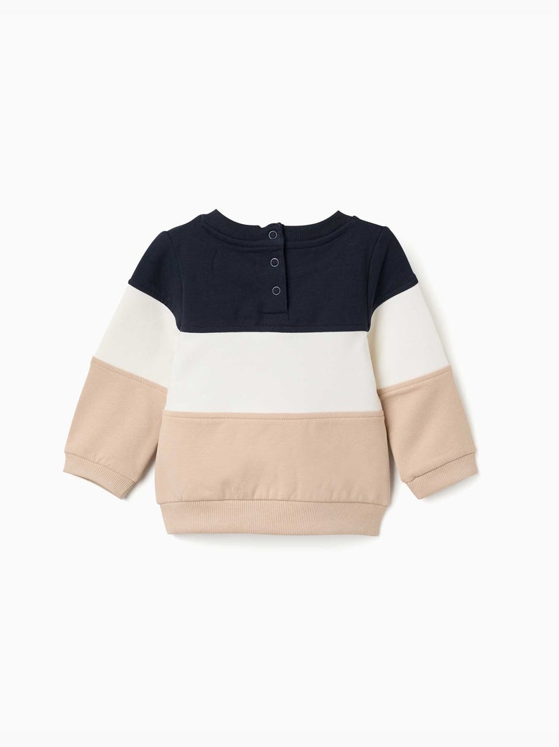 Felpa spazzolata con colour block Blu scuro - Kiabi