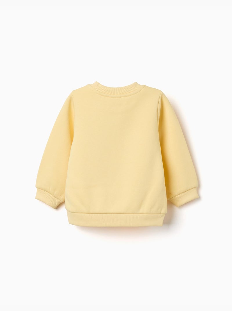 Felpa spazzolata con cuori stampati Giallo - Kiabi
