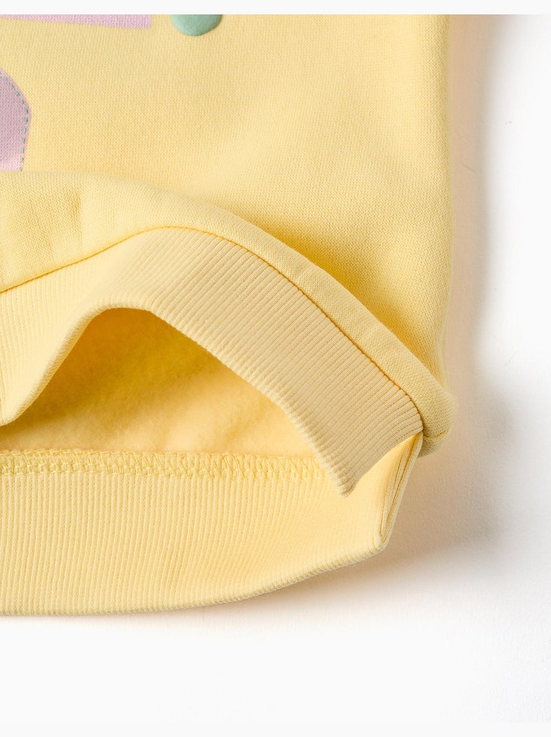 Felpa spazzolata con cuori stampati Giallo - Kiabi