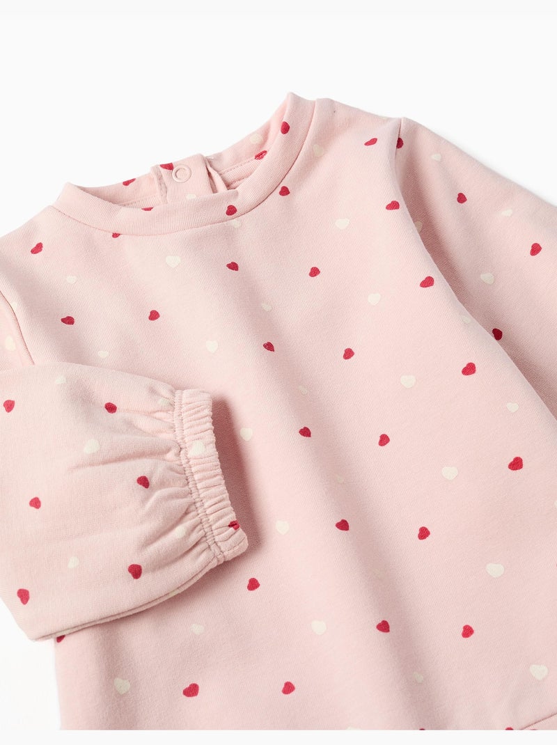 Felpa spazzolata con motivo a cuore Rosa - Kiabi