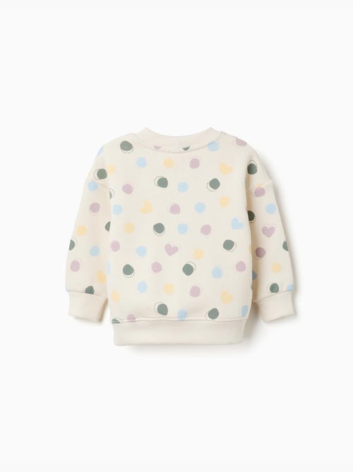 Felpa spazzolata con motivo a cuori e pois - Kiabi