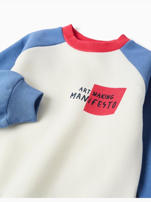Felpa spazzolata con stampa art manifesto - Kiabi
