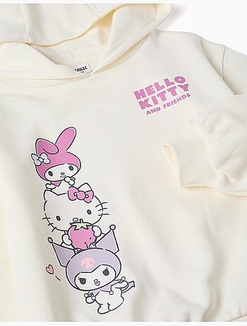 Felpa spazzolata con stampa Hello Kitty