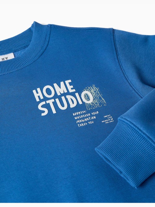 Felpa spazzolata con stampa home studio - Kiabi