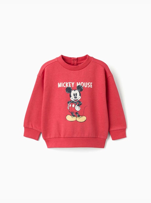 Felpa spazzolata con stampa mickey - Kiabi