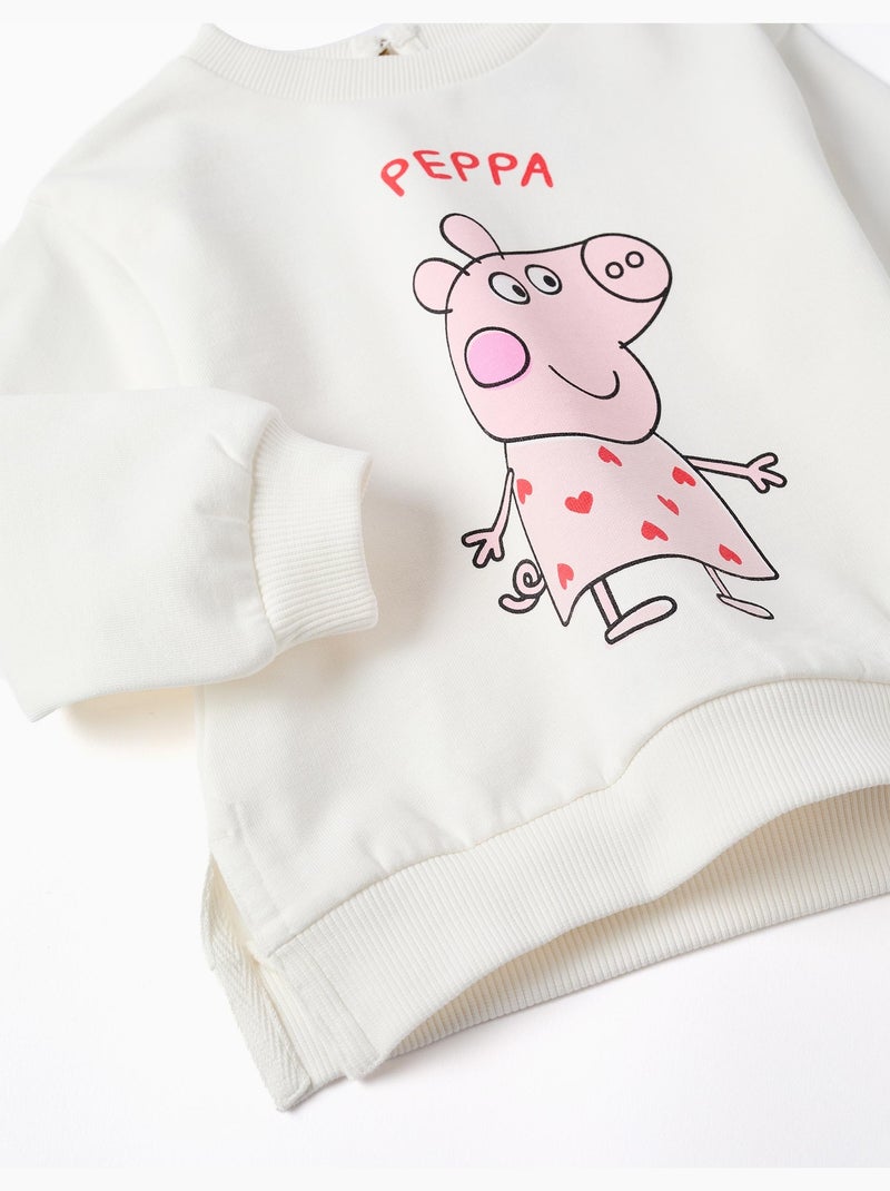 Felpa spazzolata con stampa peppa pig Bianco - Kiabi