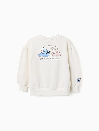 Felpa spazzolata con stampa Stitch & Angel