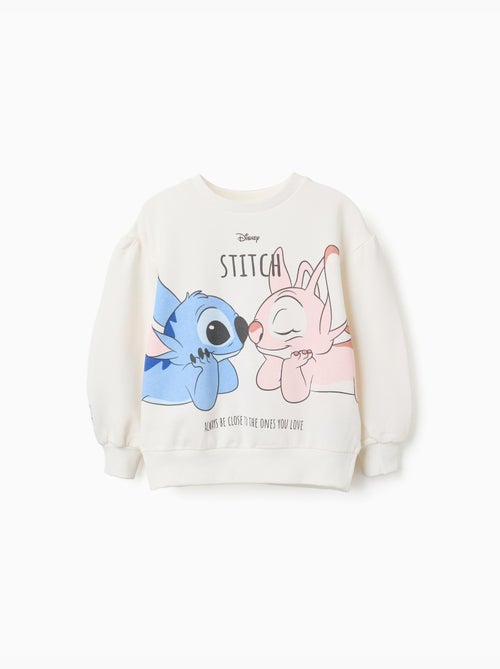 Felpa spazzolata con stampa Stitch & Angel - Kiabi