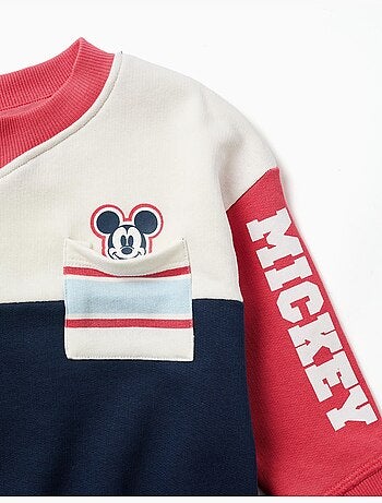 Felpa spazzolata con stampe di mickey
