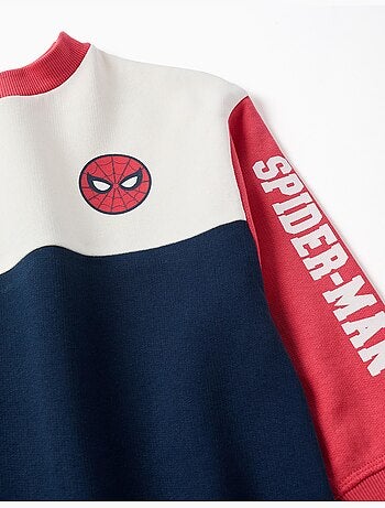 Felpa spazzolata con stampe di spider-man
