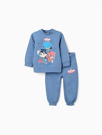 Felpa spazzolata + Pantaloni jogging con super friends