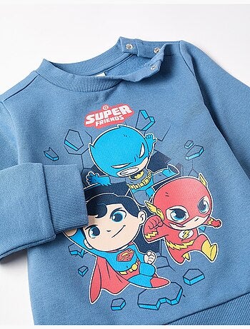 Felpa spazzolata + Pantaloni jogging con super friends