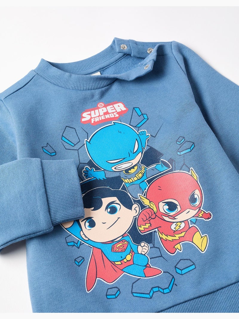 Felpa spazzolata + Pantaloni jogging con super friends Blu Blu - Kiabi