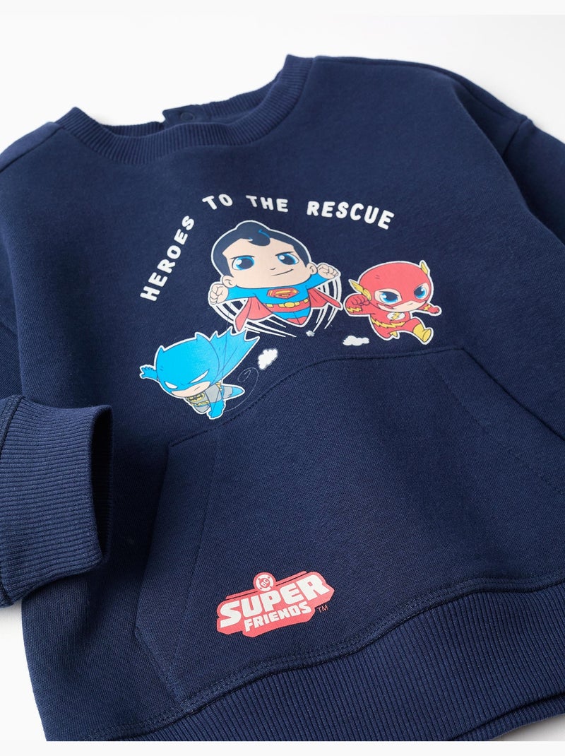 Felpa spazzolato con stampa super friends Blu scuro - Kiabi