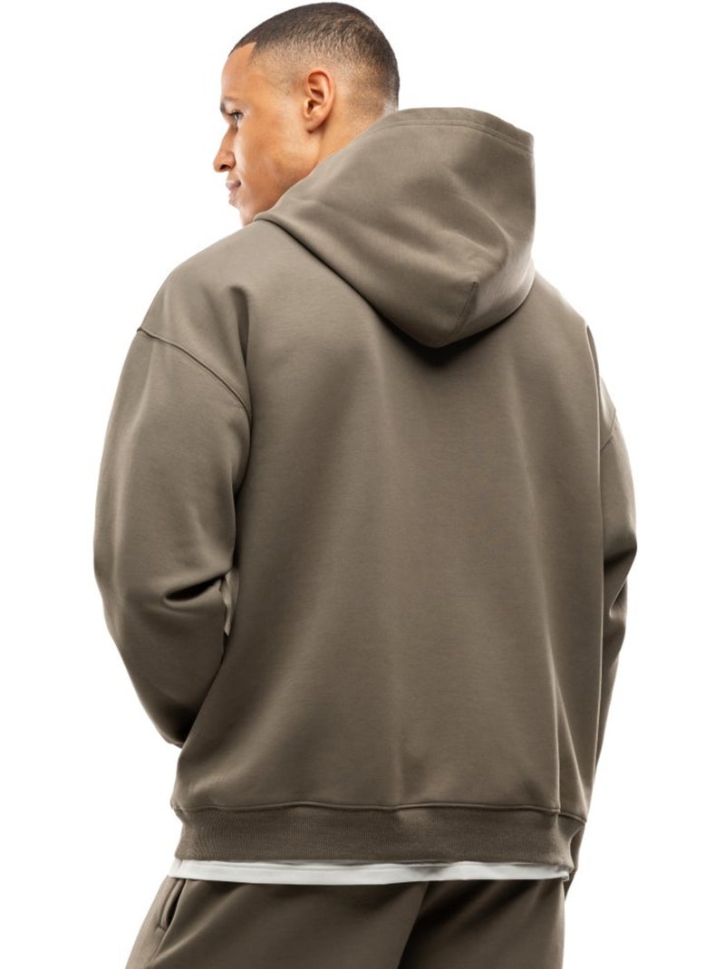 Felpa sportiva con cappuccio da uomo fitness uomo motion green Marrone - Kiabi