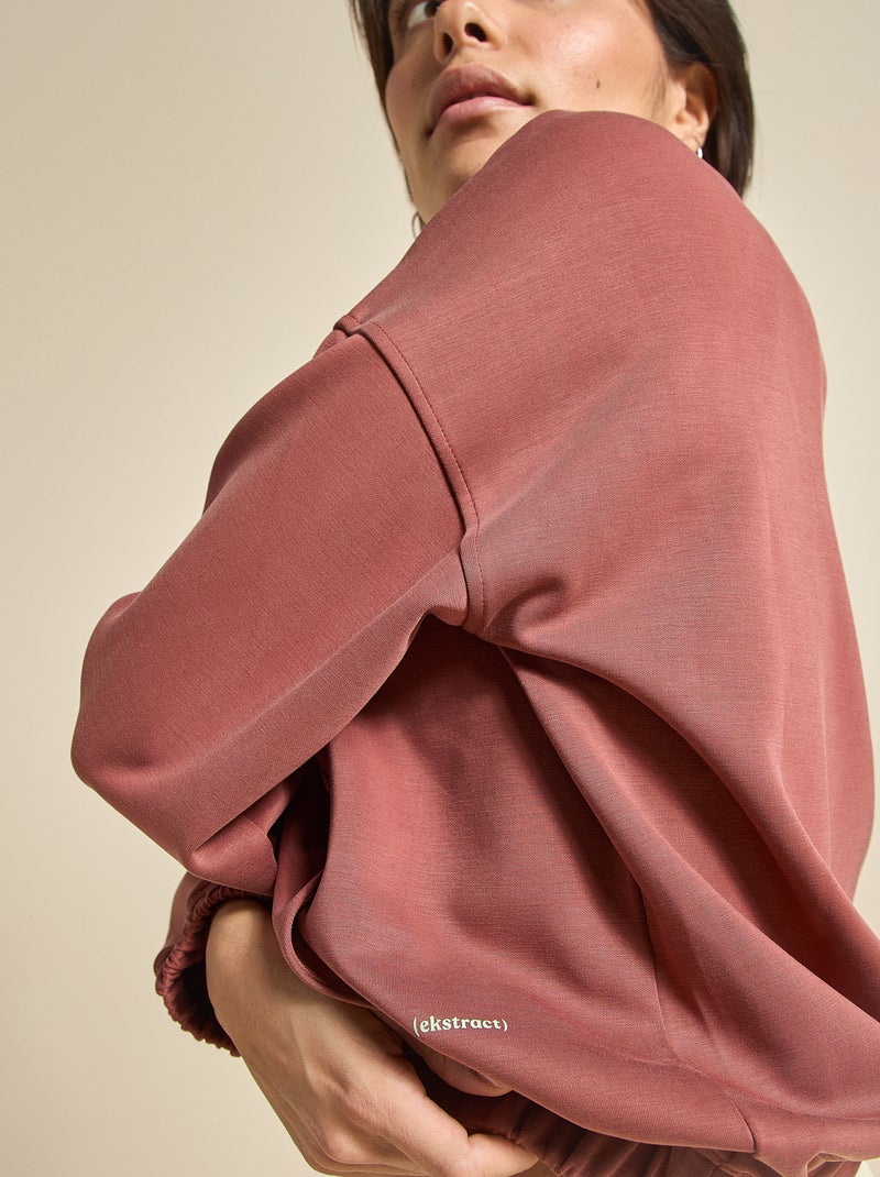 Felpa sportiva con collo alla coreana - (ekstract) Marrone - Kiabi