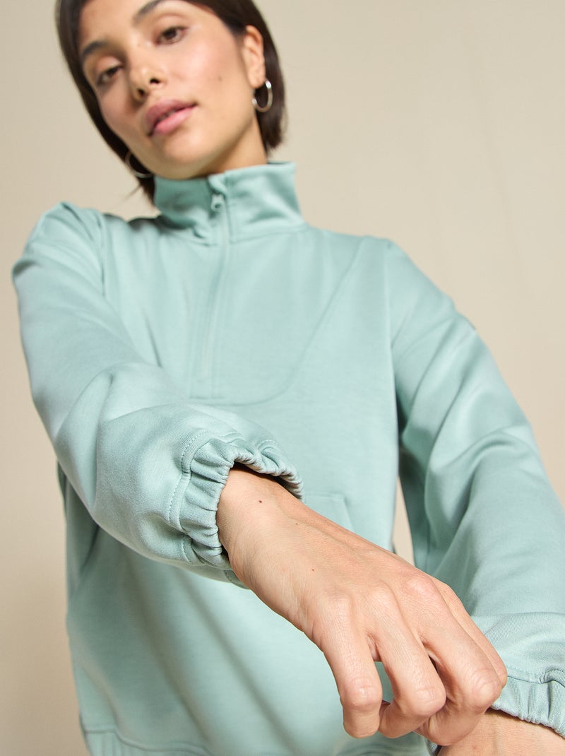 Felpa sportiva con collo alla coreana - (ekstract) Verde - Kiabi