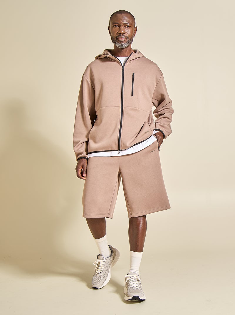 Felpa sportiva con zip (ekstract) Beige - Kiabi
