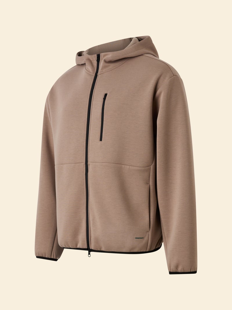 Felpa sportiva con zip (ekstract) Beige - Kiabi