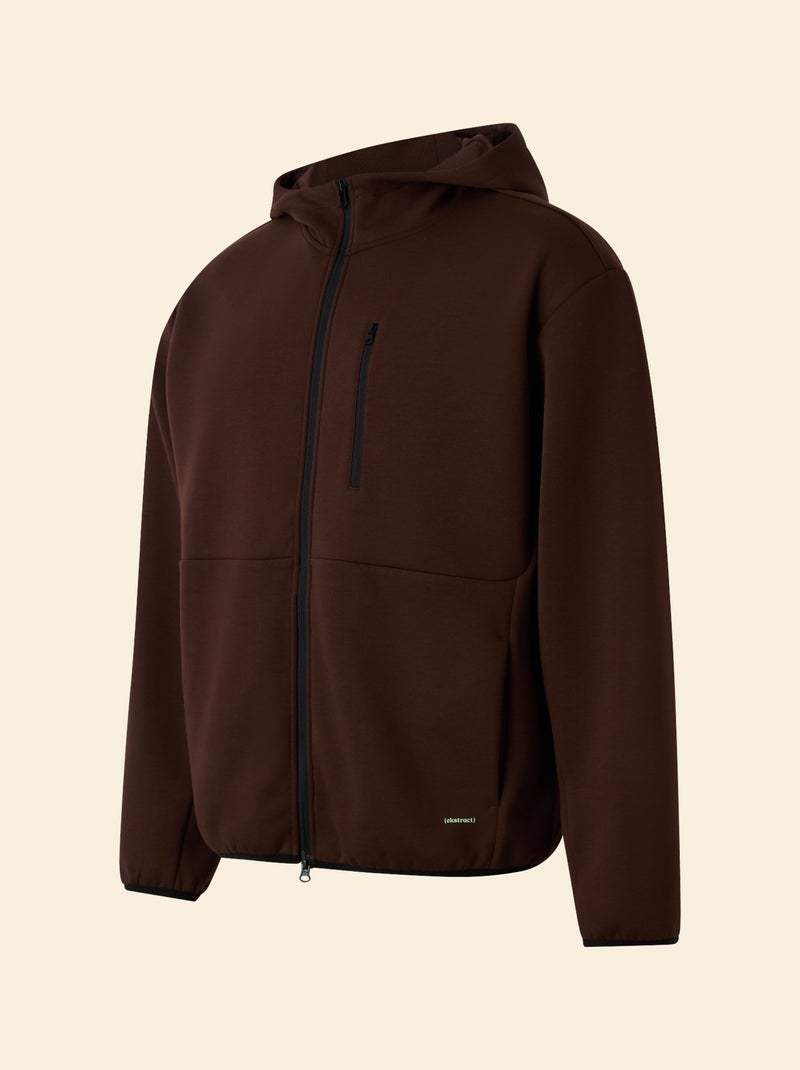 Felpa sportiva con zip (ekstract) Marrone - Kiabi