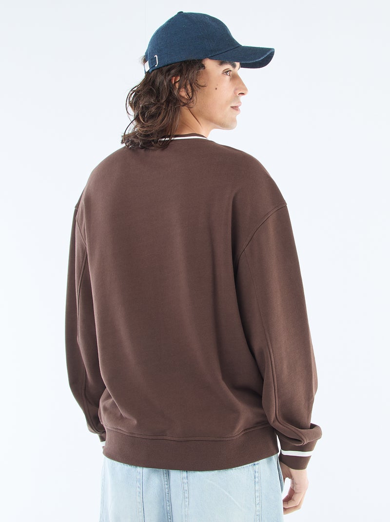 Felpa sportiva in french terry Marrone - Kiabi