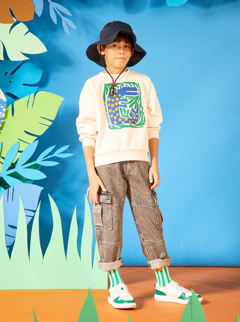 Felpa stampata - Graphik Edition BIANCO - Kiabi