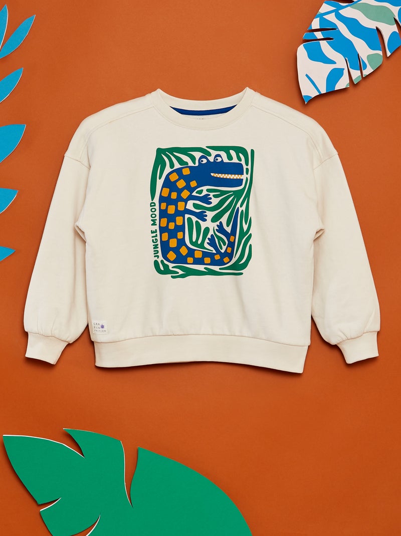 Felpa stampata - Graphik Edition BIANCO - Kiabi