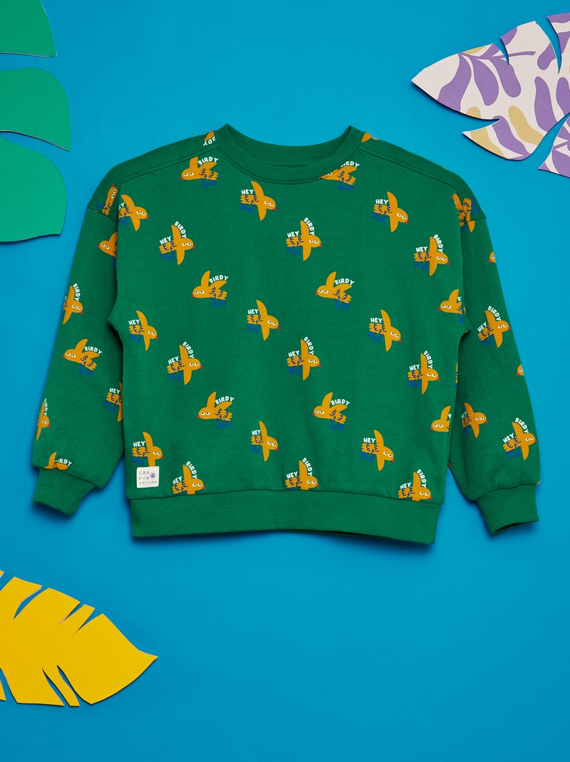 Felpa stampata - Graphik Edition VERDE - Kiabi