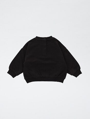 Felpa stampata 'ACDC' in pile di cotone tinta unita