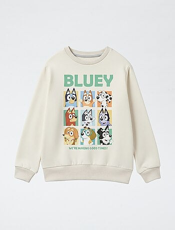 Felpa stampata 'Bluey' in french terry di cotone tinta unita