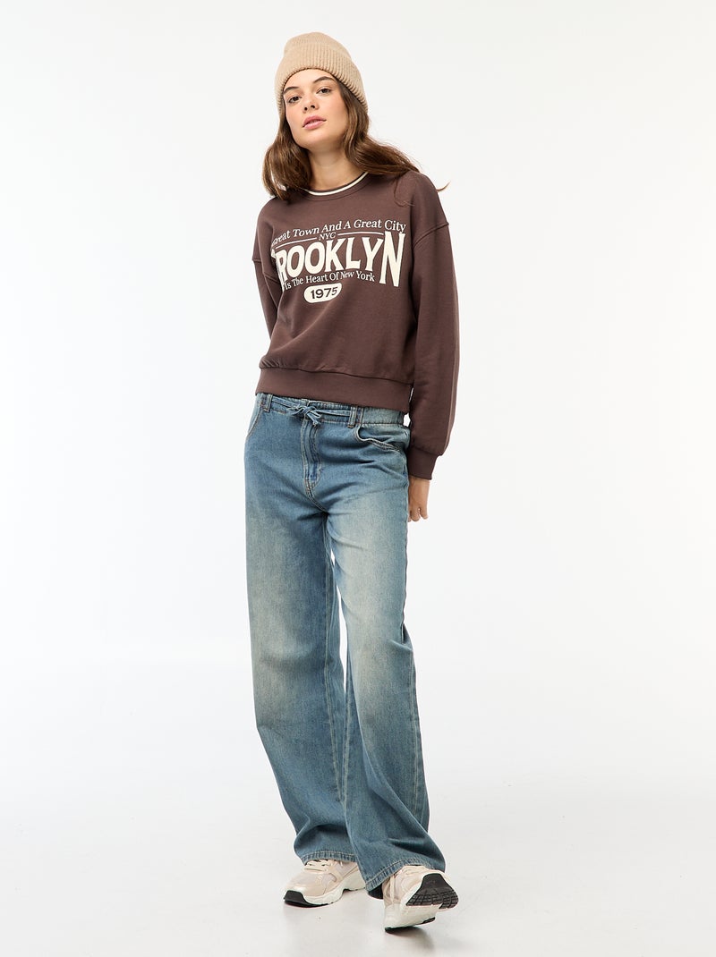 Felpa stampata 'Brooklyn' Marrone - Kiabi