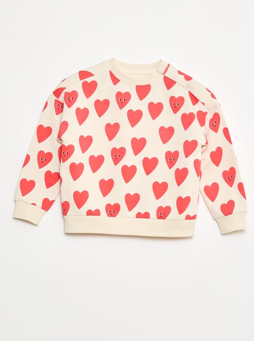 Felpa stampata con bottoni a pressione magnetici sulla spalla - So Easy - Kiabi