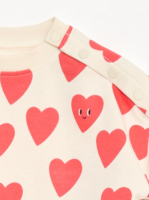 Felpa stampata con bottoni a pressione magnetici sulla spalla - So Easy - Kiabi