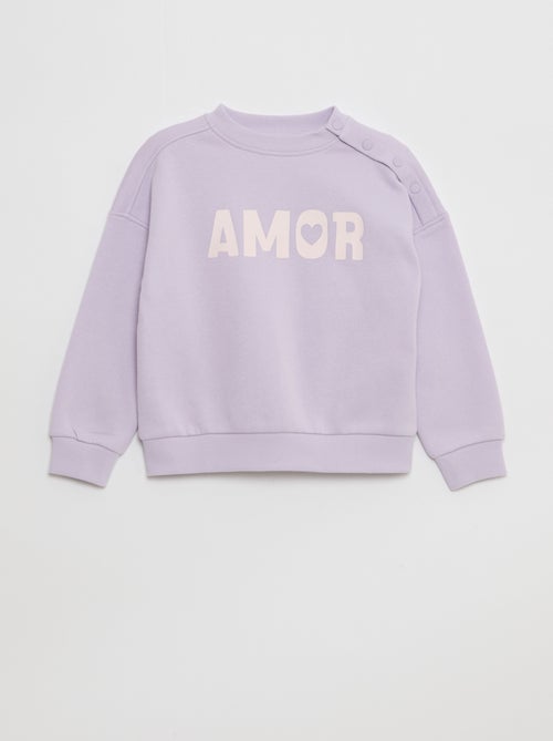 Felpa stampata con bottoni a pressione magnetici sulla spalla - So Easy - Kiabi