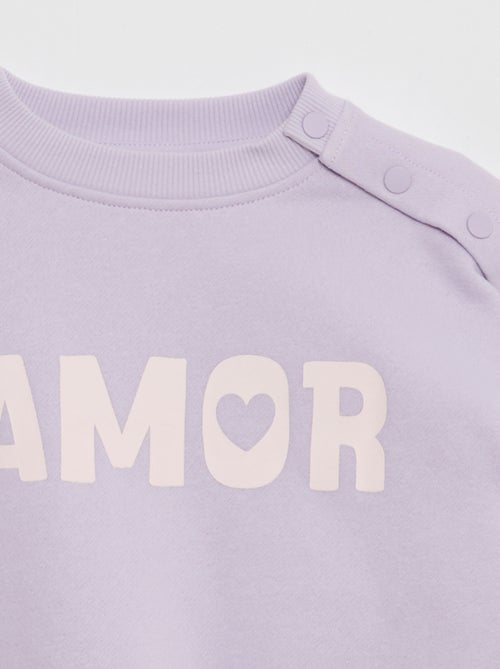 Felpa stampata con bottoni a pressione magnetici sulla spalla - So Easy - Kiabi