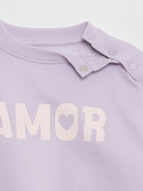 Felpa stampata con bottoni a pressione magnetici sulla spalla - So Easy - Kiabi