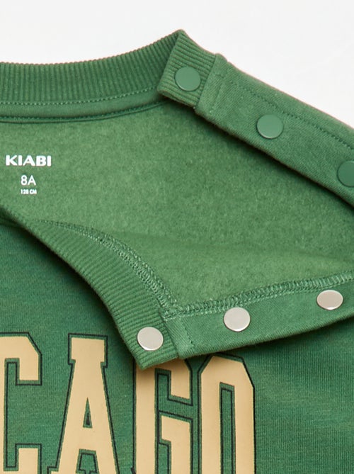 Felpa stampata con bottoni automatici magnetici - So Easy - Kiabi