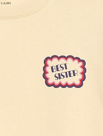 Felpa stampata con messaggio 'sisters'