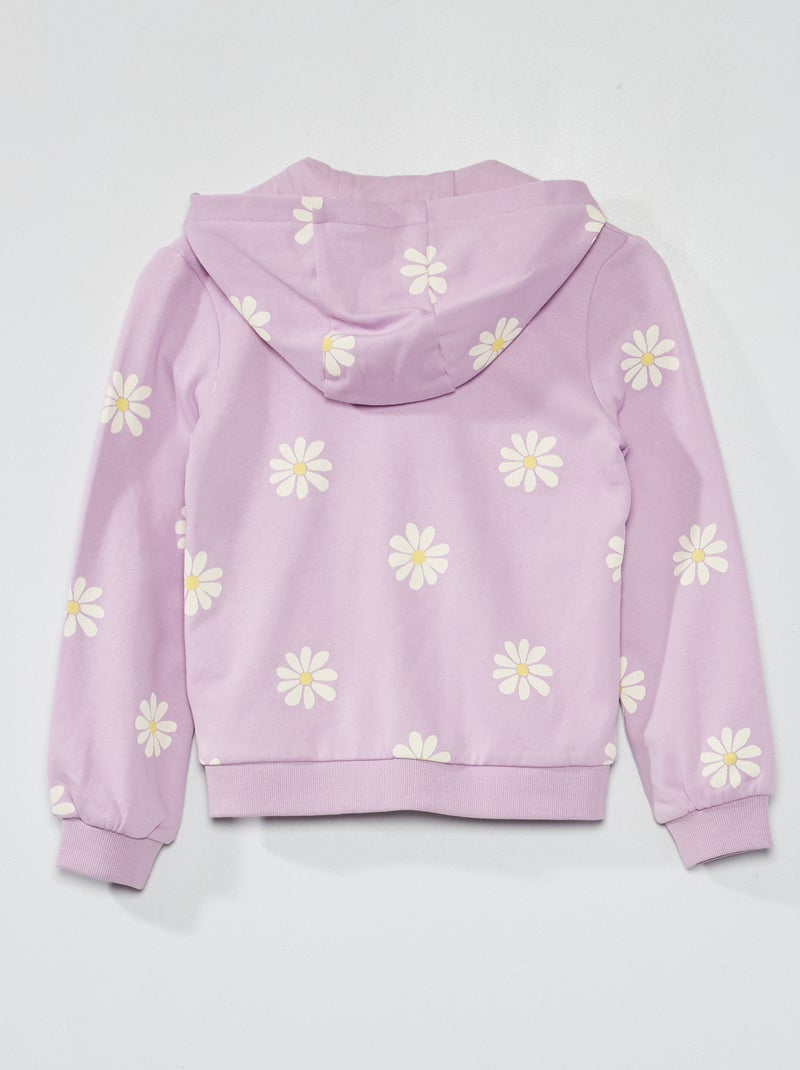 Felpa Stampata Con Zip E Cappuccio Viola 12 00 Kiabi