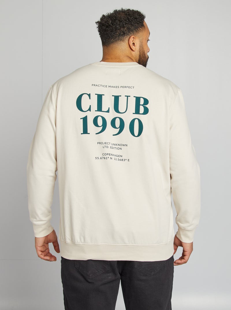 Felpa stampata davanti e dietro BEIGE - Kiabi