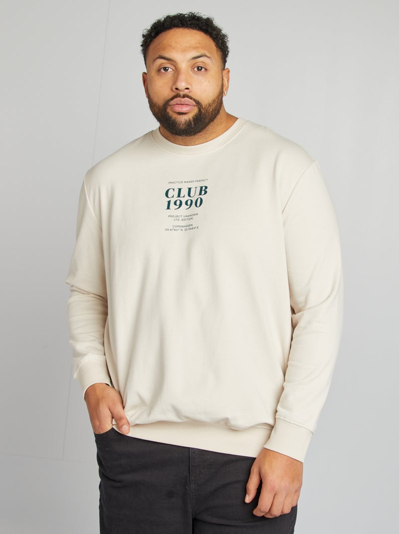 Felpa stampata davanti e dietro BEIGE - Kiabi