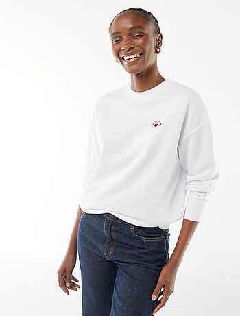 Felpa stampata 'Disney' 'Mickey e Minnie' in cotone tinta unita