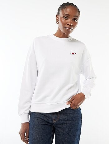 Felpa stampata 'Disney' 'Mickey e Minnie' in cotone tinta unita