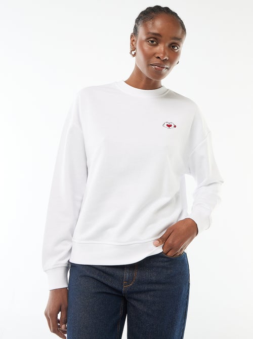 Felpa stampata 'Disney' 'Mickey e Minnie' in cotone tinta unita - Kiabi