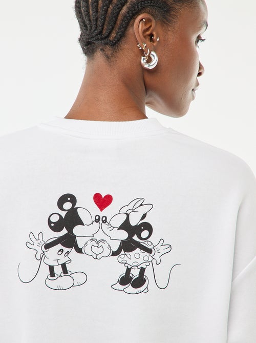 Felpa stampata 'Disney' 'Mickey e Minnie' in cotone tinta unita - Kiabi